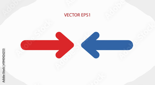 Red and Blue Arrows Pointing Opposite Directions 1.