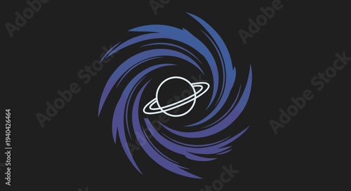 Saturn Planet Swirling Vortex Space.