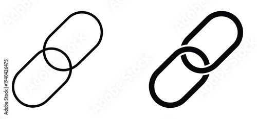 Chain, link vector icon, internet hyperlink and connection symbol, digital link illustration, clean editable graphic on transparent background.