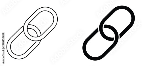 Chain, link icon vector, hyperlink symbol, connection and network concept, simple editable design, isolated on transparent background.