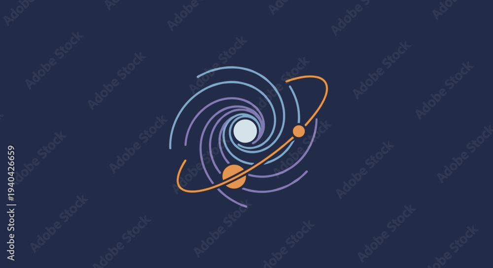 Obraz premium Stylized Atomic Structure Illustration.