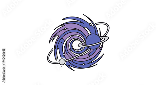 Stylized Atom Illustration with Orbits.