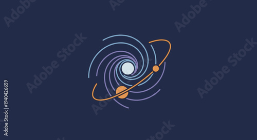 Stylized Atomic Structure Illustration.