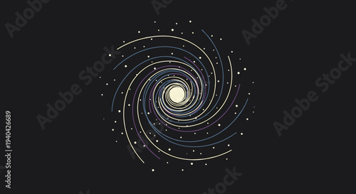 Stylized Spiral Galaxy Illustration Design.