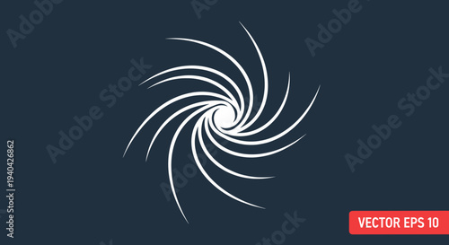 White Spiral Design on Dark Background.