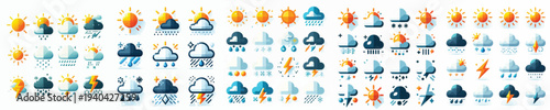 Vector set of weather