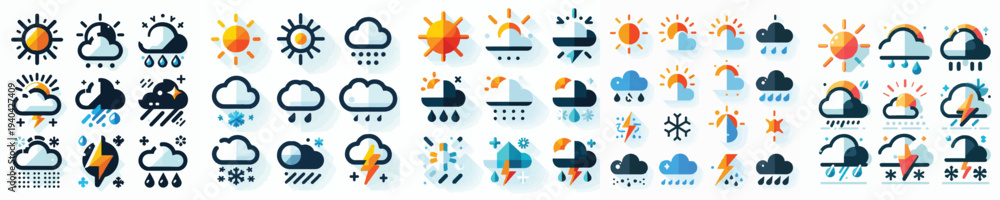 Obraz premium Vector set of weather