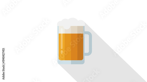 Close-up of a frothy beer mug with golden liquid and foam