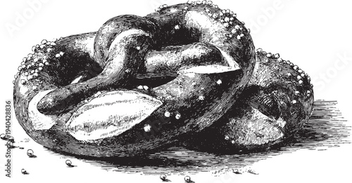 Knotted Pretzel illustration on a white background. This vector illustration can be used in any size you like for advertising, logos, and other work.
