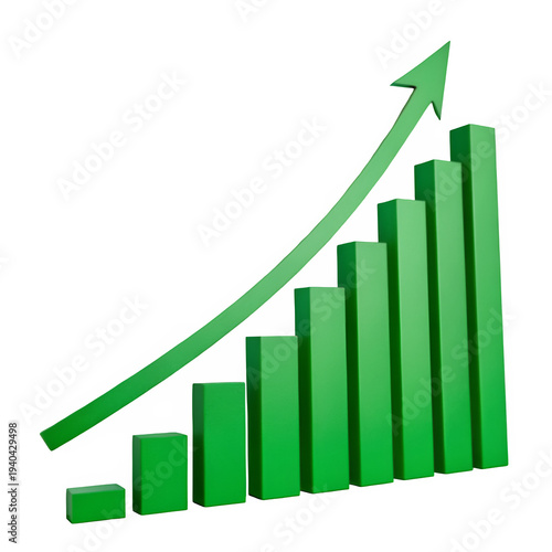 Green rising bar chart with showing arrows isolated on transparent background Free Download Green rising bar chart with showing arrows isolated on transparent background - GFXLoad