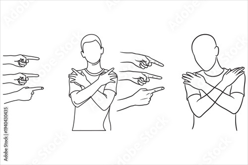 Sign language illustration for a sequence of gestures