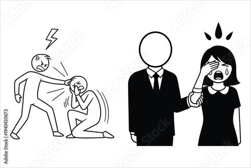 Domestic violence and anger management comic strip