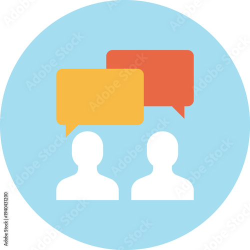 Modern speech bubbles flat line vector illustration icon design concept.
