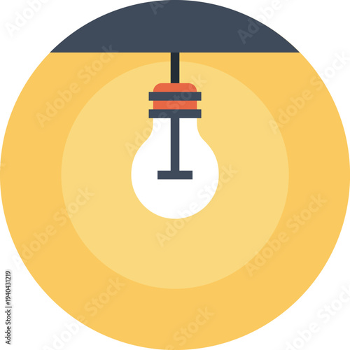 Modern light bulb flat line vector illustration icon design concept.