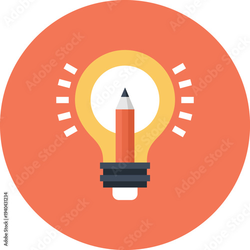 Modern light bulb flat line vector illustration icon design concept.