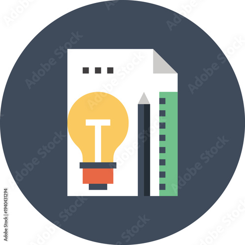 Modern light bulb flat line vector illustration icon design concept.