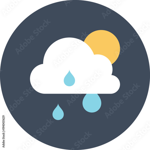 Modern weather forecast flat line vector illustration icon design concept. Icon for mobile and web graphics. Flat symbol, logo creative concept. Simple and clean flat pictogram