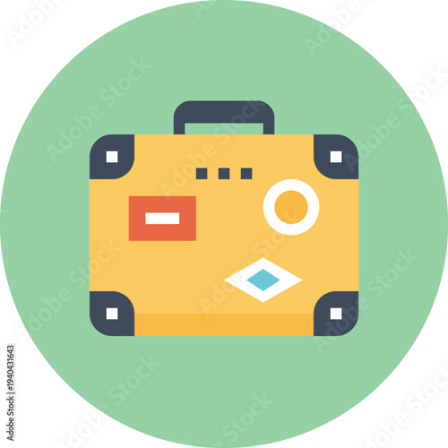 Modern tourist luggage flat line vector illustration icon design concept. Icon for mobile and web graphics. Flat symbol, logo creative concept. Simple and clean flat pictogram