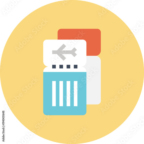Modern flight ticket flat line vector illustration icon design concept. Icon for mobile and web graphics. Flat symbol, logo creative concept. Simple and clean flat pictogram