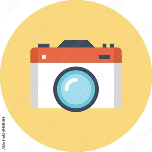 Modern photography flat line vector illustration icon design concept. Icon for mobile and web graphics. Flat symbol, logo creative concept. Simple and clean flat pictogram