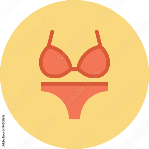 Modern swimsuit flat line vector illustration icon design concept. Icon for mobile and web graphics. Flat symbol, logo creative concept. Simple and clean flat pictogram