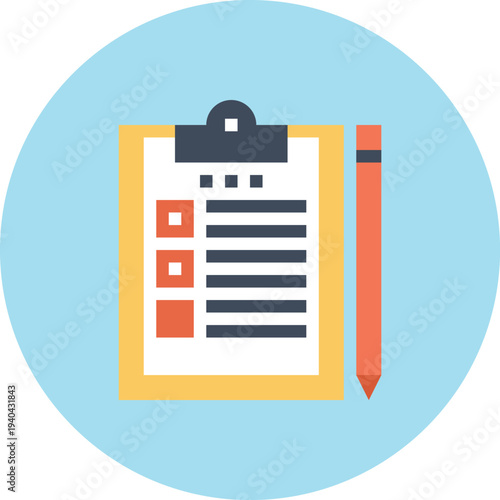 Modern clipboard flat line vector illustration icon design concept. Icon for mobile and web graphics. Flat symbol, logo creative concept. Simple and clean flat pictogram