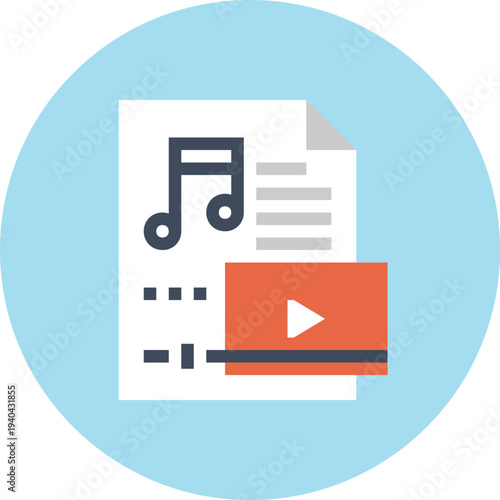 Modern multimedia flat line vector illustration icon design concept. Icon for mobile and web graphics. Flat symbol, logo creative concept. Simple and clean flat pictogram