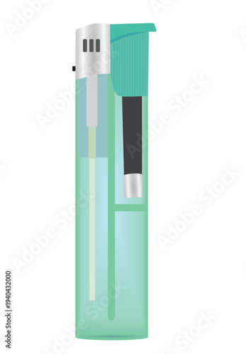 Cigarette plastic lighter. vector illustration