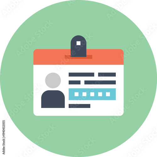 Modern id card flat line vector illustration icon design concept. Icon for mobile and web graphics. Flat symbol, logo creative concept. Simple and clean flat pictogram