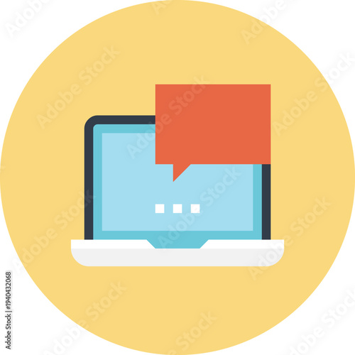 Modern speech bubbles flat line vector illustration icon design concept.