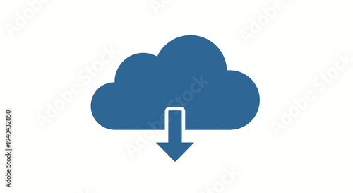 A blue cloud icon with a downward arrow indicating data download