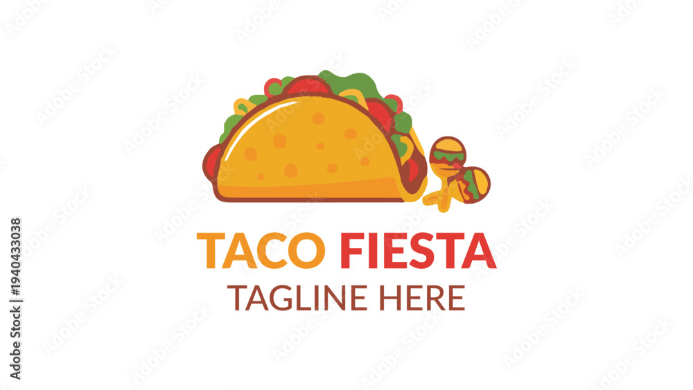 Fototapeta premium Taco Fiesta Logo Vector Template