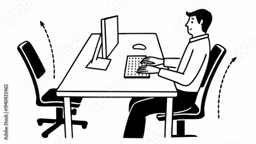 Ergonomic Workspace – Chair and Computer Use