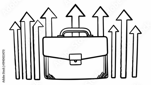 Business Growth – Briefcase with Upward Arrows