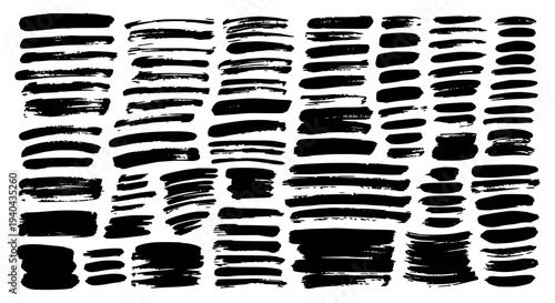 Brush strokes set with black textured lines and irregular patterns featuring abstract art, digital painting, artistic