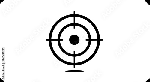 Target symbol with crosshairs and concentric circles icon design featuring shooting, aim, bullseye with black and