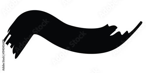 Grunge Brush Stroke Waves, Black Paint Splashes for Creative Design Projects