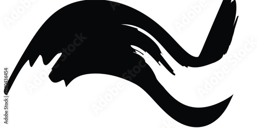 Grunge Brush Stroke Waves, Black Paint Splashes for Creative Design Projects