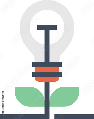 Modern light bulb flat line vector illustration icon design concept.