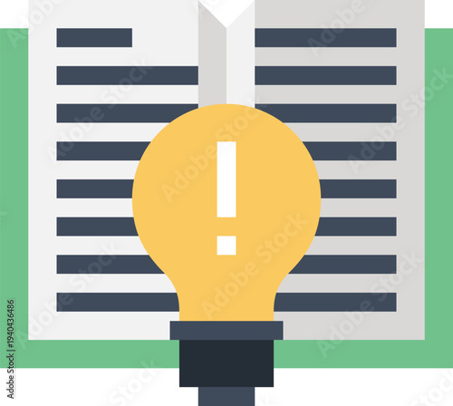 Modern light bulb flat line vector illustration icon design concept.