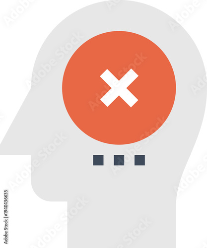 Modern failure flat line vector illustration icon design concept. Icon for mobile and web graphics. Flat symbol, logo creative concept. Simple and clean flat pictogram