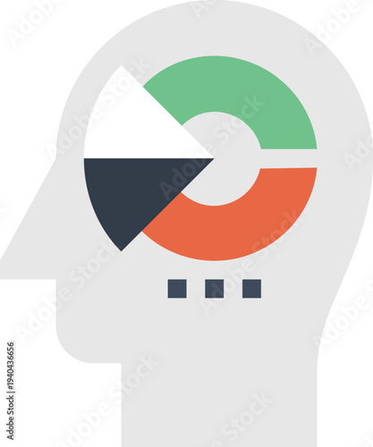 Modern analytical thinking flat line vector illustration icon design concept. Icon for mobile and web graphics. Flat symbol, logo creative concept. Simple and clean flat pictogram
