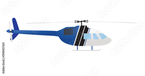 Blue isolated helicopter. vector illustration