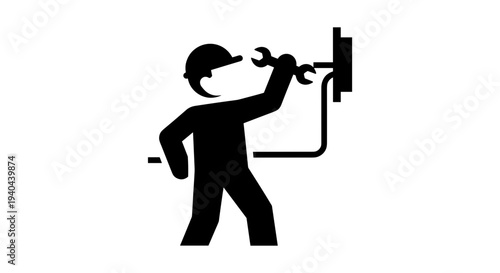 Mechanic Working on Equipment.