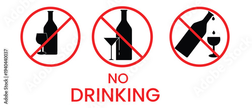 No alcohol drink sign.No alcohol red banned sign flat vector icon, sign of prohibition.Alcohol Prohibition sign for app, logo, design,illustration,pictogram simple, beverages forbidden .