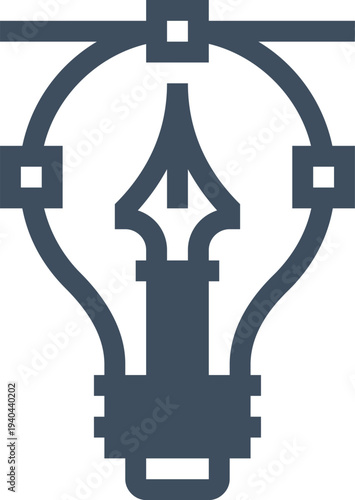 Modern light bulb flat line vector illustration icon design concept.