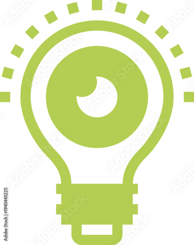 Modern light bulb flat line vector illustration icon design concept.