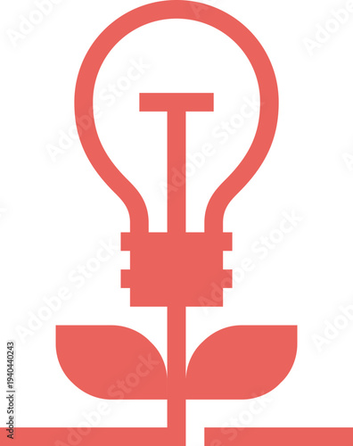 Modern light bulb flat line vector illustration icon design concept.