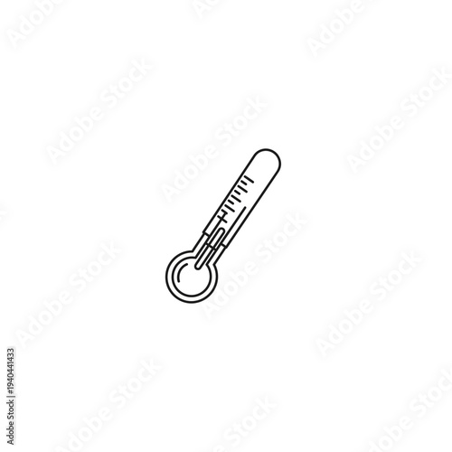 A simple line drawing of a classic mercury thermometer