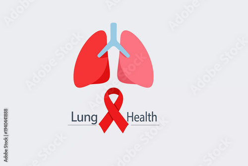 Red ribbon symbolizing lung health awareness and the importance of healthy lungs for a vibrant life